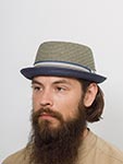 Шляпа STETSON арт. 1698509 PORK PIE TOYO (оливковый / синий)